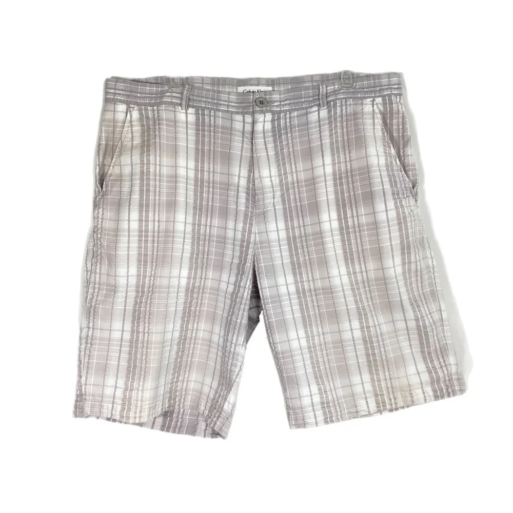 Calvin Klein Men’s Plaid Seersucker Shorts